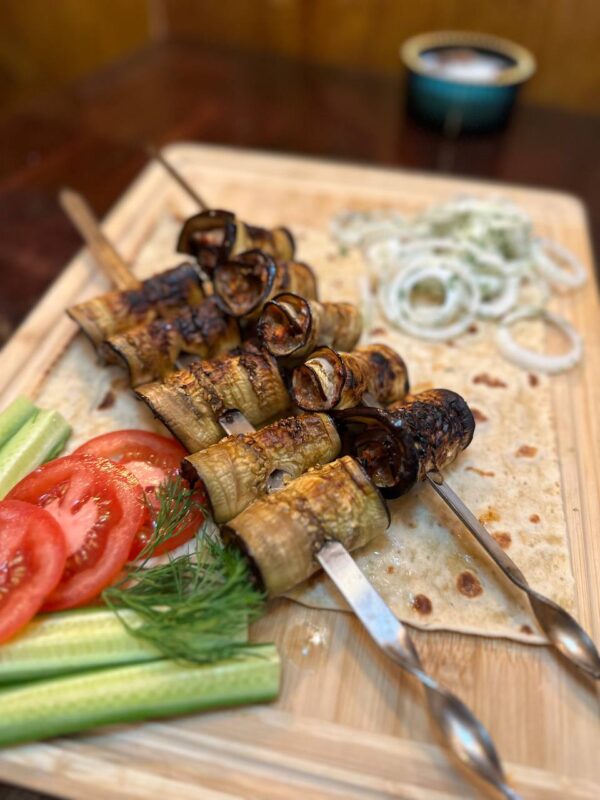 Grilled eggplant with beef