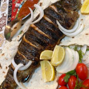 Trout kebab